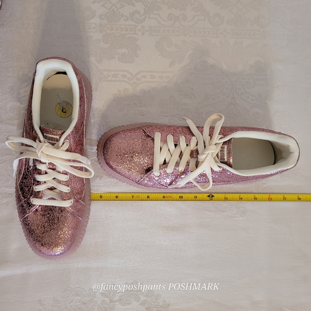 PUMA like new! Dinara Shine platform glitter sparkle sneakers trainers shoe lux - Picture 6 of 17
